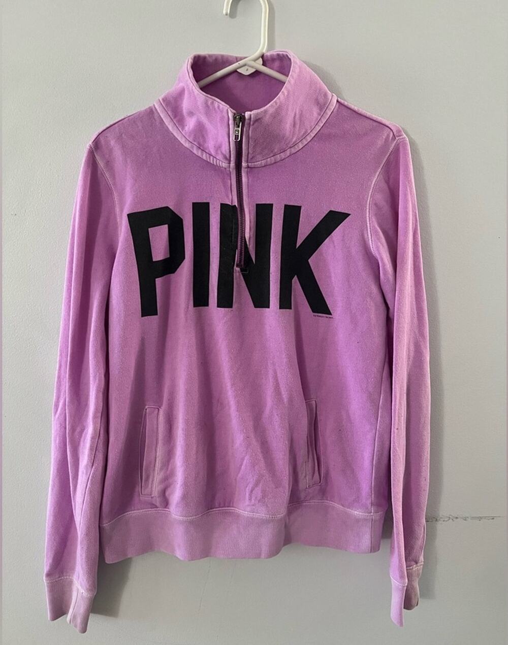 Victoria’s Secret Pink Quarter Zip Sweatshirt Y2K Purple Size Small